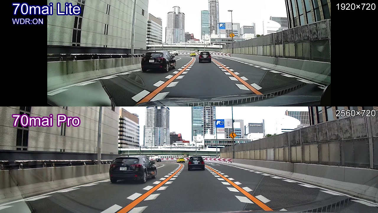 70mai Lite VS 70mai Pro (2) Day/Night  (STARVIS IMX307/IMX335) Dashcam Comparison  ドライブレコーダー ドラレコ比較