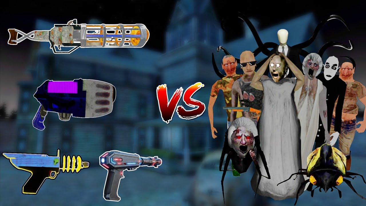 All Plasma Weapons in All Granny chapters VS All Granny Family & Pets