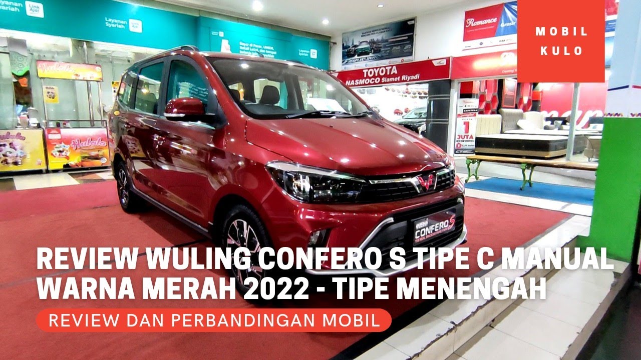 Review Wuling Confero S Tipe C Manual Warna Merah Carnelian Red 2022 - Tipe Menengah (Eksterior)