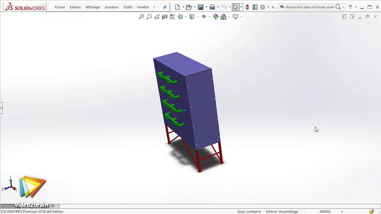 SOLIDWORKS : Conception d'une armoire hydraulique - trailer | video2brain.com