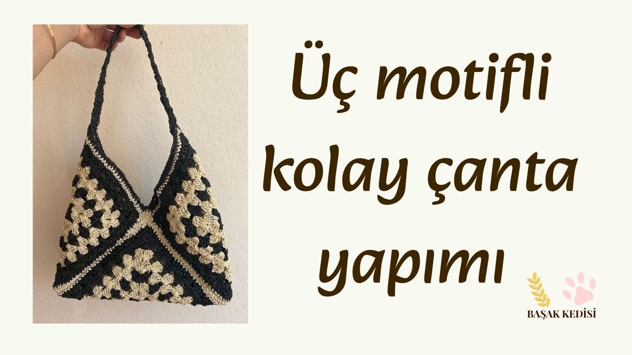 Sadece 3 Motifle Kağıt İpten Şık Bir Çanta Yaptım!🧶 | El Yapımı Yazlık Çanta