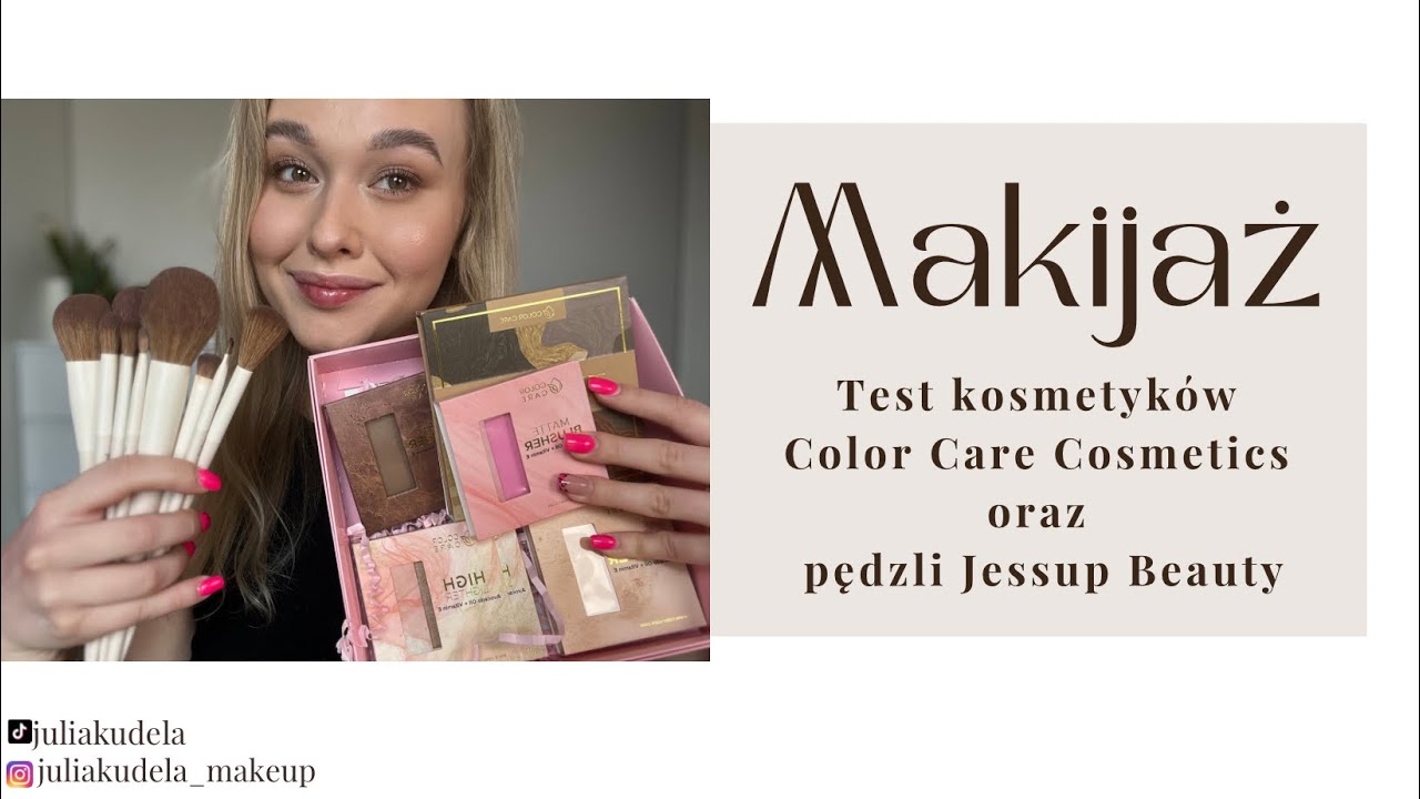 makijaż kosmetykami Color Care Cosmetics💄 - boski prasowany r&oacute;ż 😱nowe pędzle Jessup Beauty 🖌️