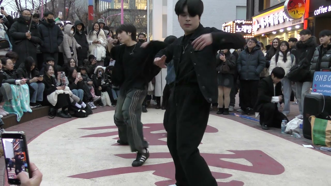250130 kpop cover dance team ONE OF - Love Shot (EXO) Hongdae busking