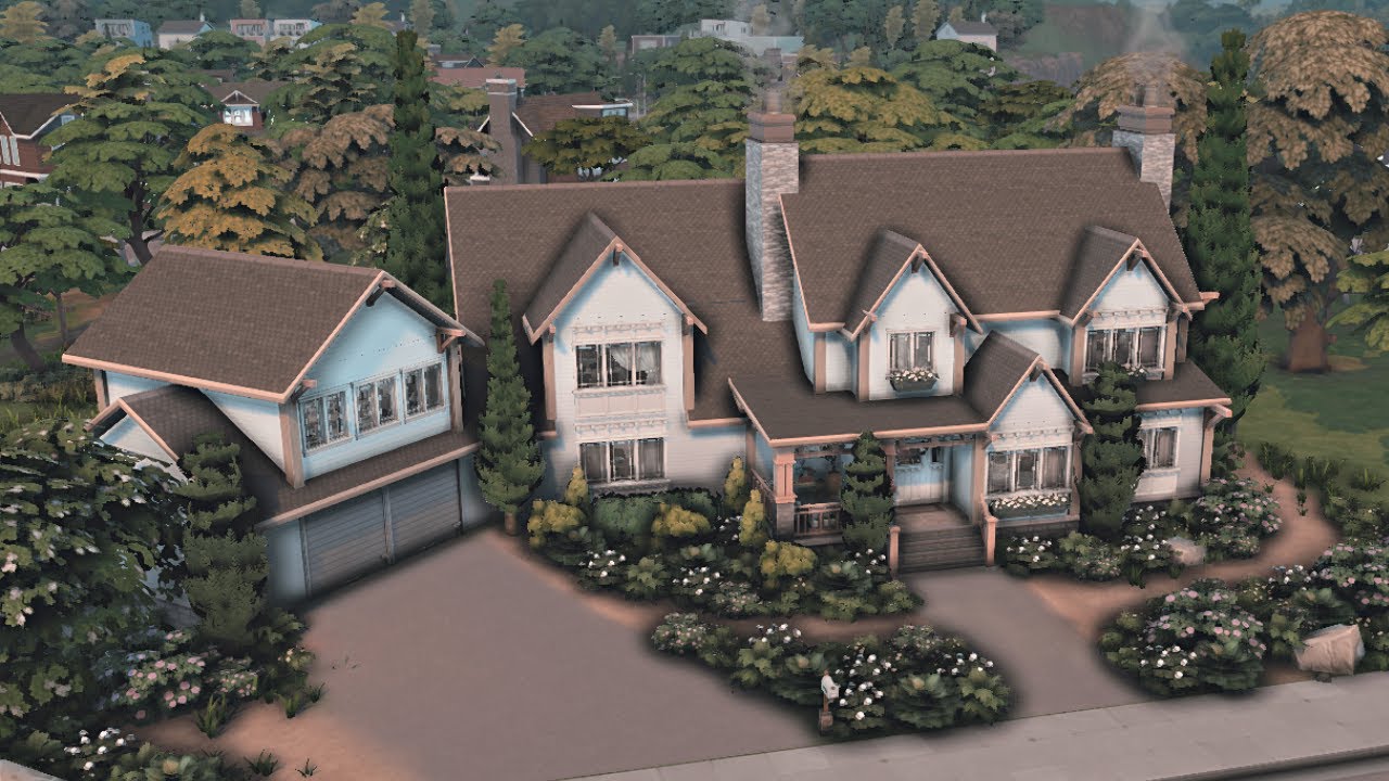 huge san sequoia family house | The Sims 4 Growing Together | speed build | no cc
