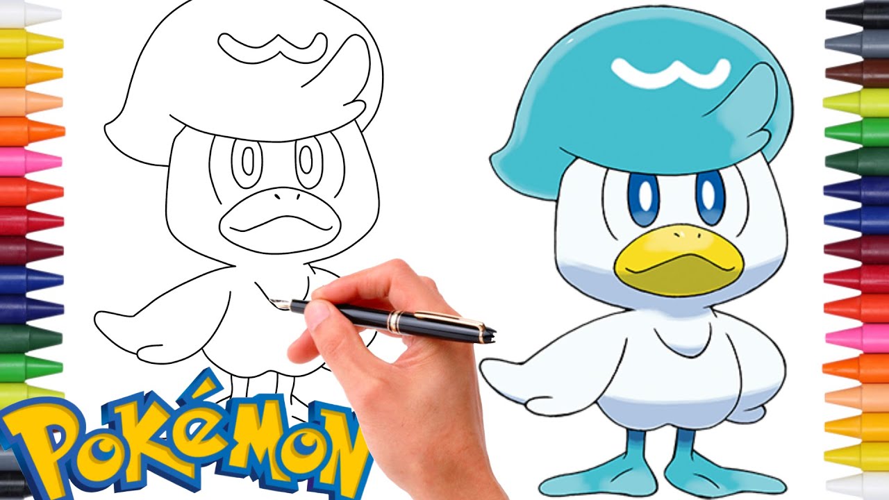 Comment Dessiner LE POK&Eacute;MON COIFFETON (Quaxly) FACILEMENT ! #912 | G&Eacute;N&Eacute;RATION 9