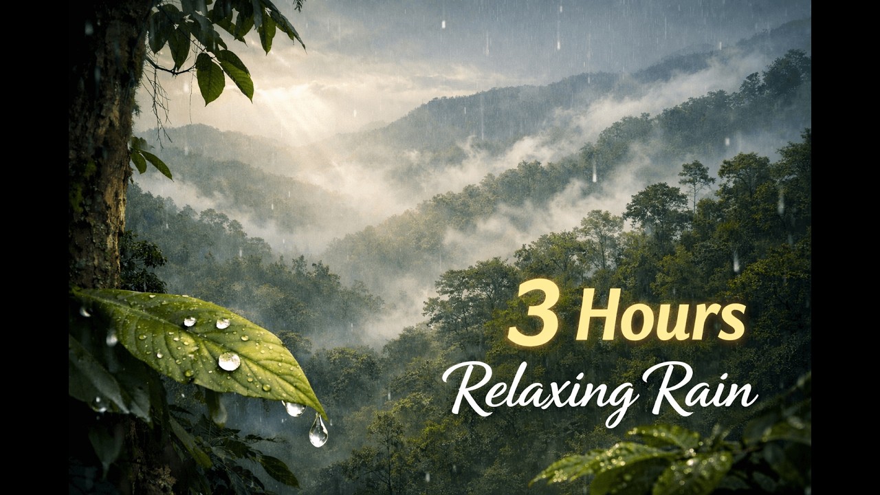 Tropical Rainforest Rain Sounds 🌧️ Misty Mountain Jungle Ambience for Deep Sleep (No Music, 3 Hours)