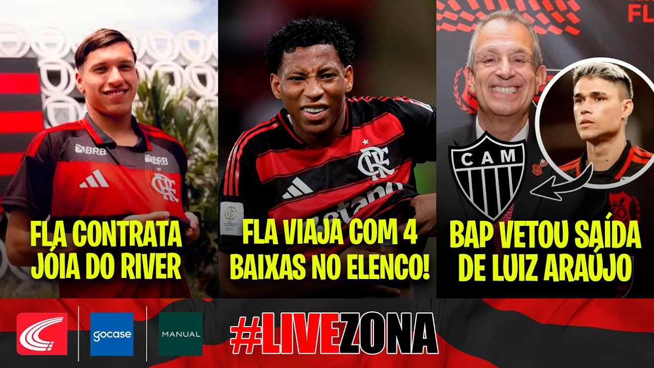 FLA VIAJA COM 4 DESFALQUES | FLA TIRA JÓIA DA BASE DO RIVER | BAP BATE O PÉ POR LUIZ ARAÚJO
