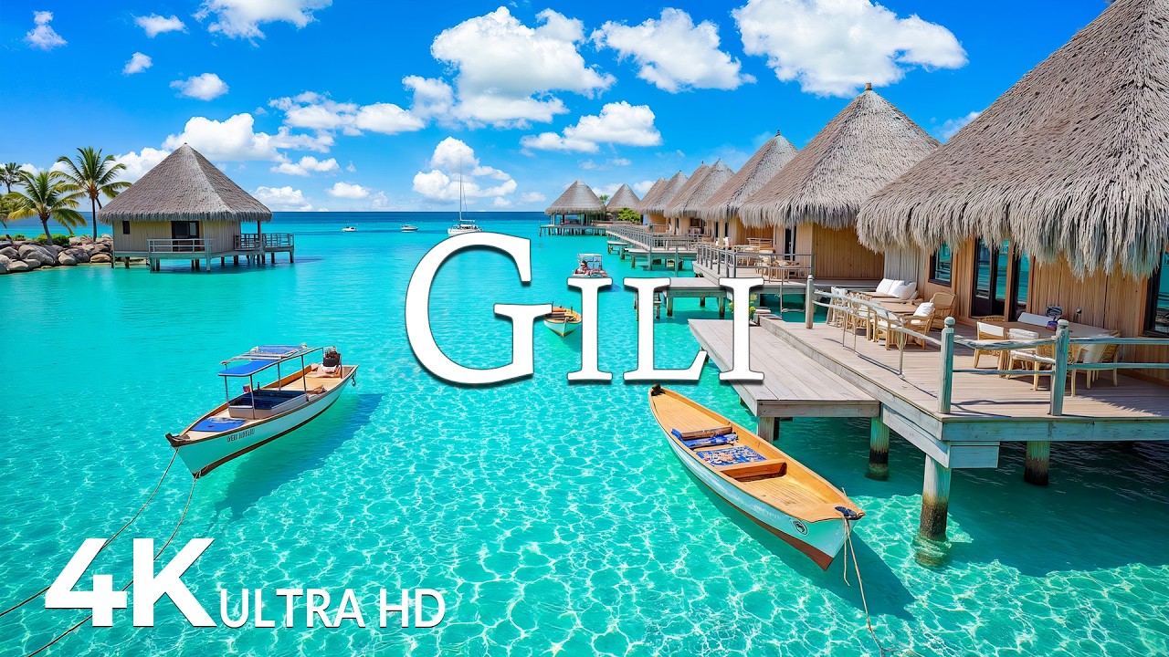 FLYING OVER GILI (4K UHD) &ndash; Soothing Music Along With Beautiful Nature Video - 4K Video ULTRA HD #5