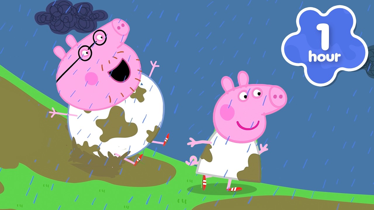 Cuentos de Peppa Pig 🏃Carrera BARROSA de Pap&aacute; Pig 💦 LLUVIA EXTREMA ☔️ Episodios Completos en Espa&ntilde;ol