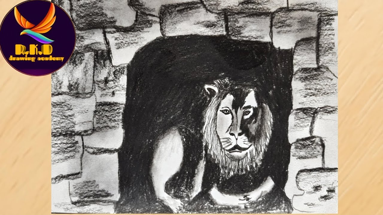 Lion pencil drawing step by step | lion drawing for beginners 