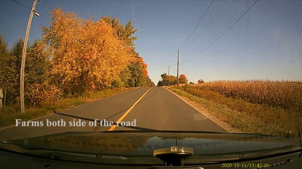 Falls view in Canada: Driving in countryside village Beeton, Tottenham,a  small town in Ontario.