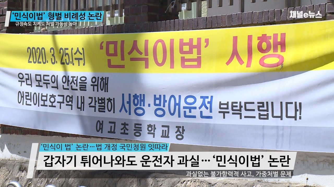 운전자 과실 100프로? '민식이법' 형벌 비례성 논란 [채널e뉴스]