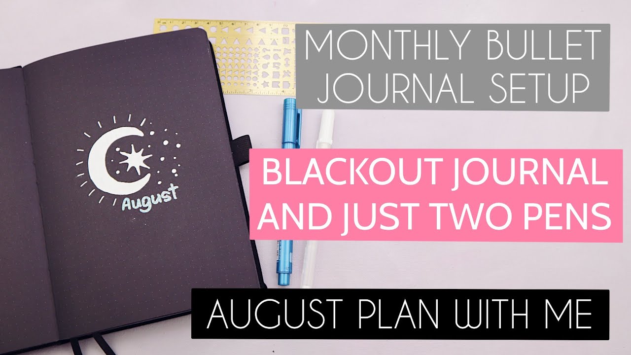 🌜🌔August Plan With Me🌖🌟: Archer & Olive Blackout Book and JUST TWO PENS!