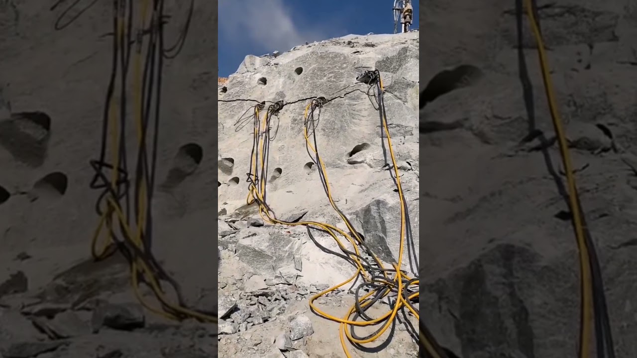 Best solution for breaking hard rock  #pistonrocksplitter