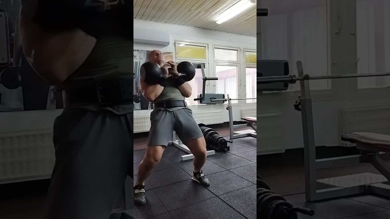 4*3 min. 2*32kg Long cykle/1min. rest.: 1- slow 2* / 2- working speed 6-7*/ 1- slow 2*