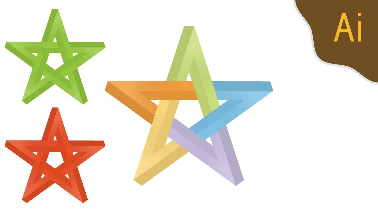Draw colorful 3D star (Illustrator Tutorial) — abcinformatic
