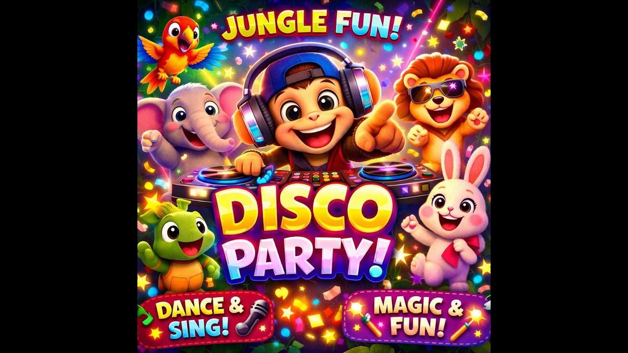 🐒 Jungle Disco Party! Animals Dance & Magic Fun 🎉 | Bunny Bubbles Kids Song