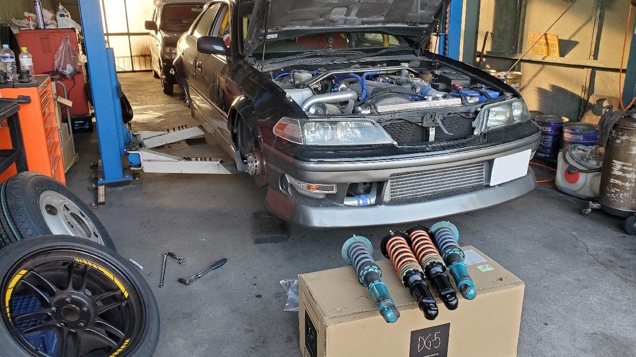 JZX100　車高調交換しよう！　マークⅡ