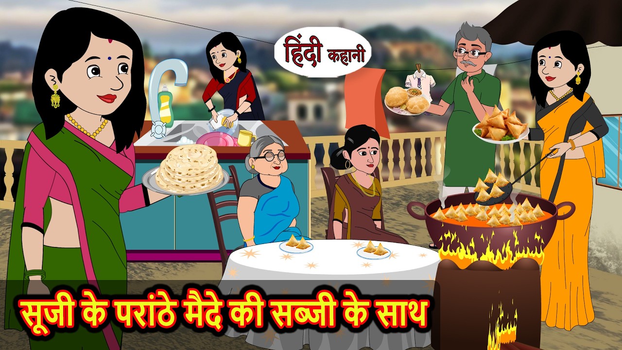 सूजी के परांठे मैदे की सब्जी के साथ | Stories in Hindi | Saas Bahu Stories | Hindi Drama TV Story