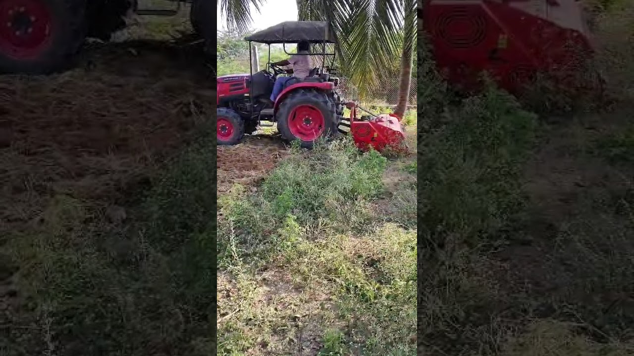 Mahindra oja 3140 with Lancer JL 18 hammer coconut 🥥 waste shredding 