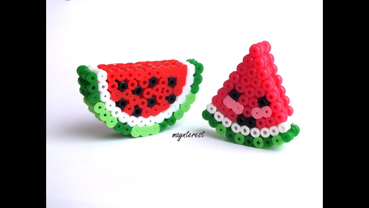 SANDÍAS 3D de hama beads (perler beads) | Watermelons