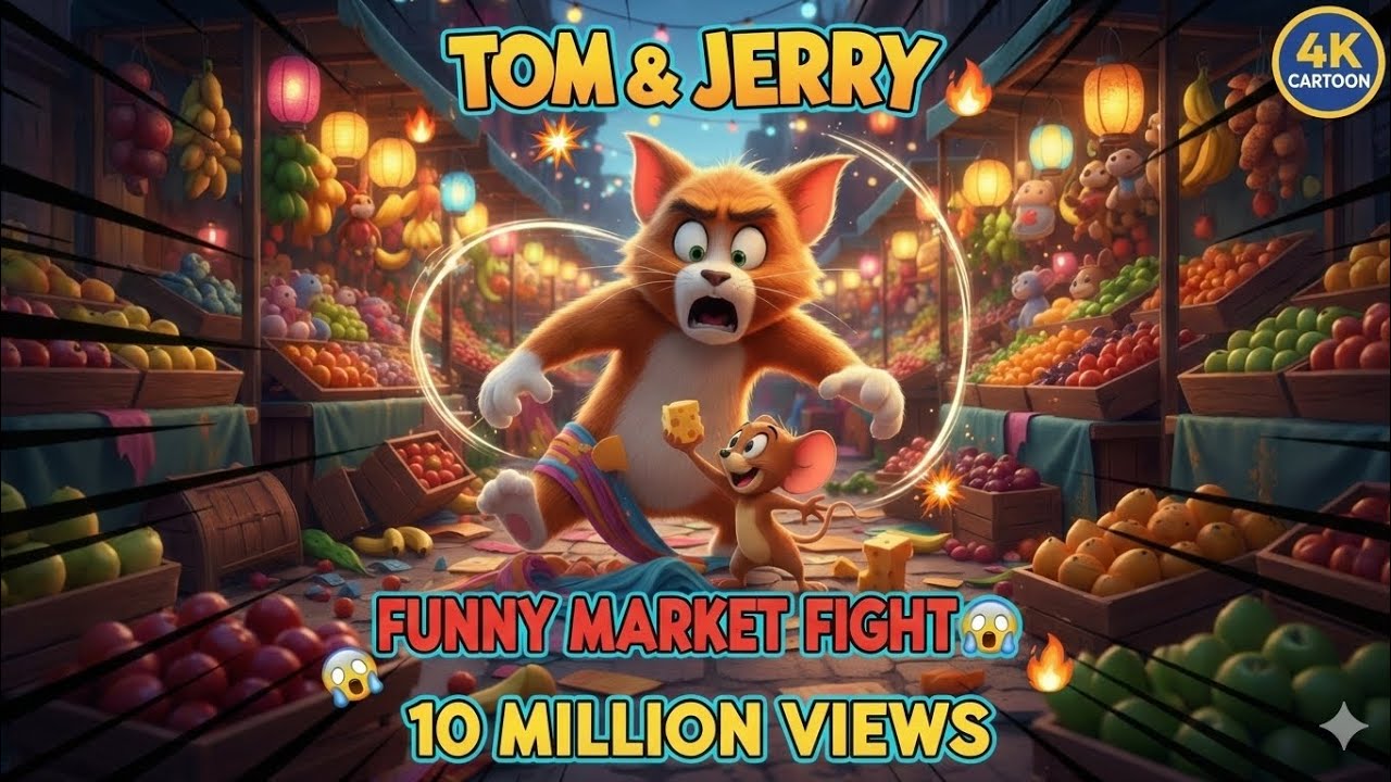 Tom & Jerry Funny Market Fight 😂🔥 | 4K Cartoon Comedy | 10 Million Views