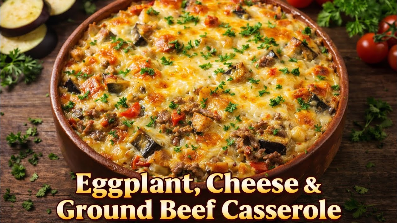 Cheesy Baked Eggplant Casserole with Ground Beef  Easy Middle Eastern Comfort Dish