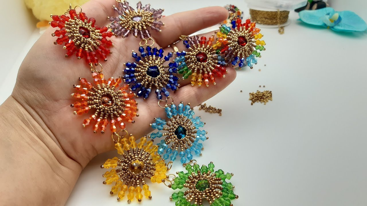 Diý video tutorial, ,ARCOBALENO,,🌈 #collana #earrings con la  #Beebeecraft #bicono