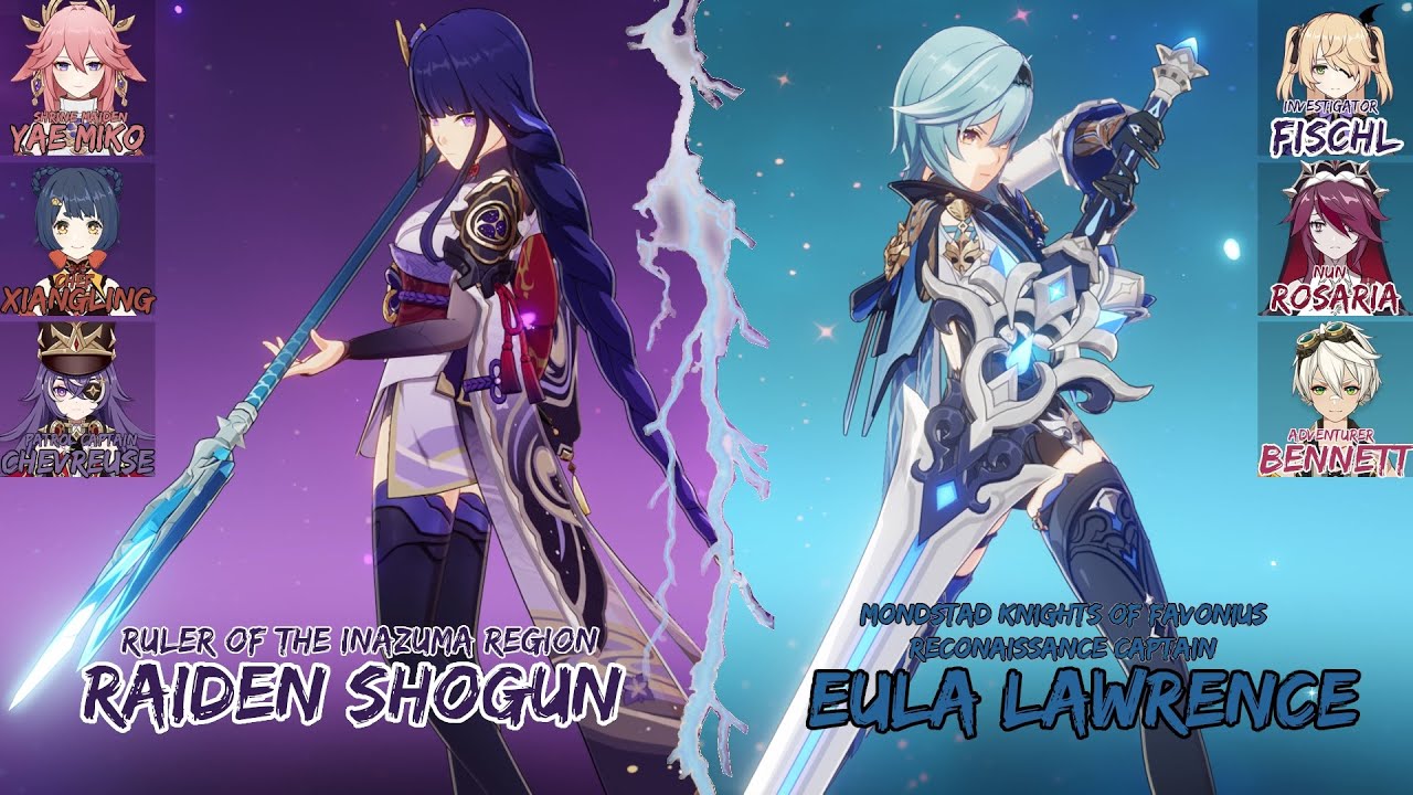Genshin Impact v5.5 F2P C0 Yaeden Overload and C1 Eula Hyper Abyss Floor 12 clear