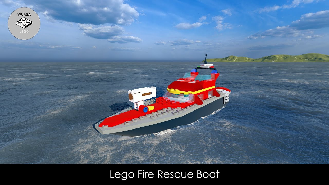 Lego City Fire Rescue Boat 60373 done in Bricklink Studio 2.0 | Speed Build