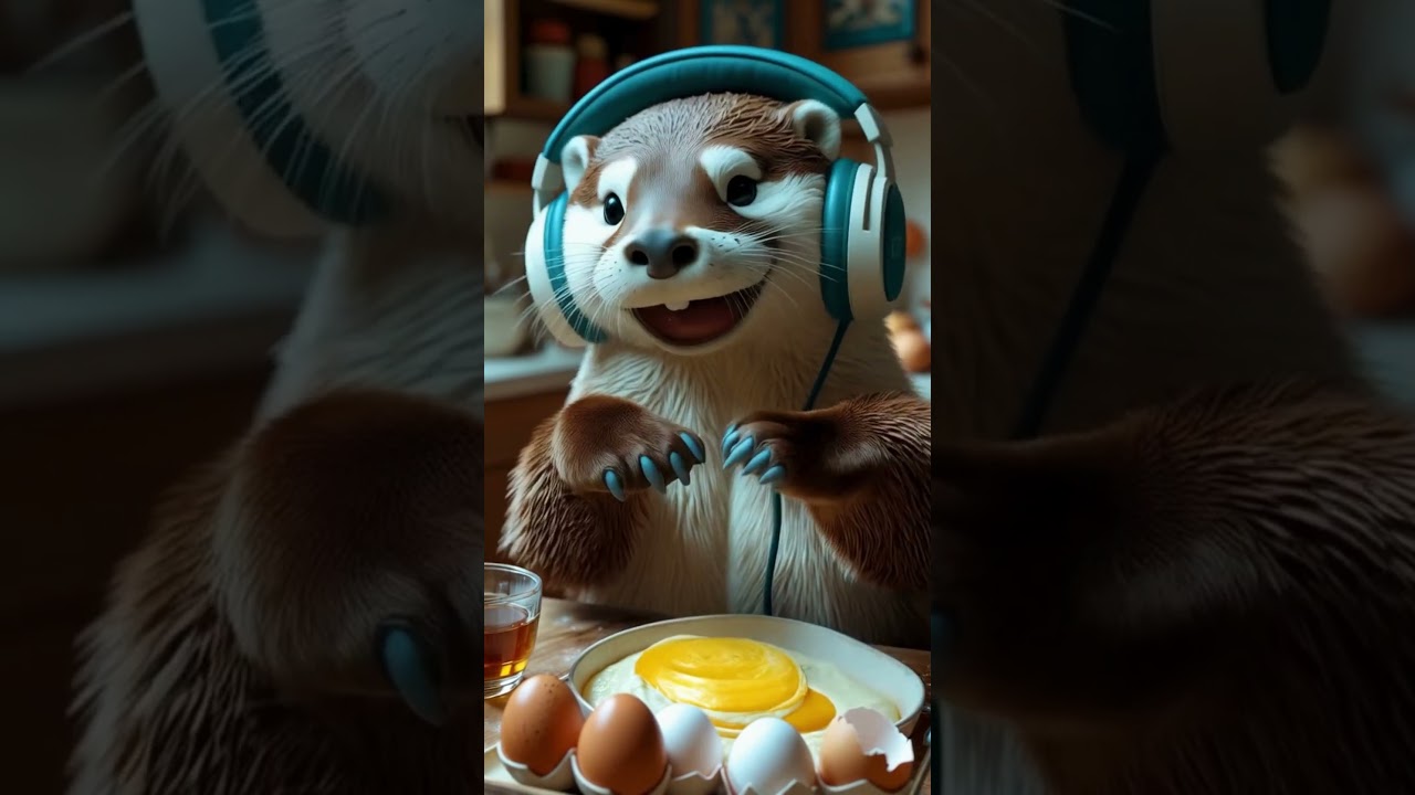 Funny Otter Bake-Off Turns Into Crazy Flour Fight  Cute Animal Cooking Shorts