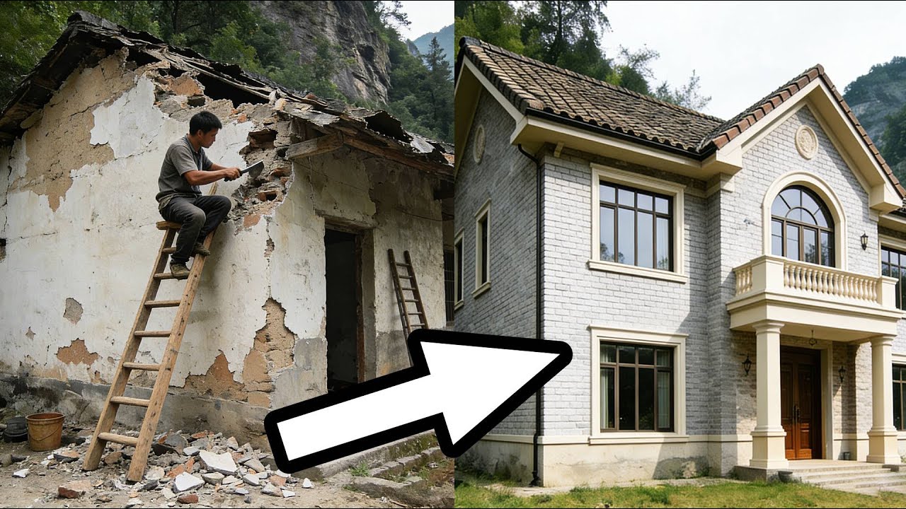 男子花了500小時將他的木屋改造成別墅 #老屋改造 #oldhouserenovation