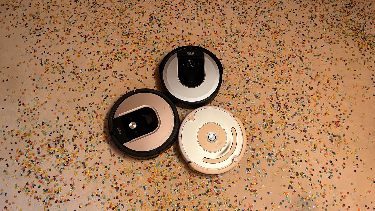 3 Roombas big confetti mess test