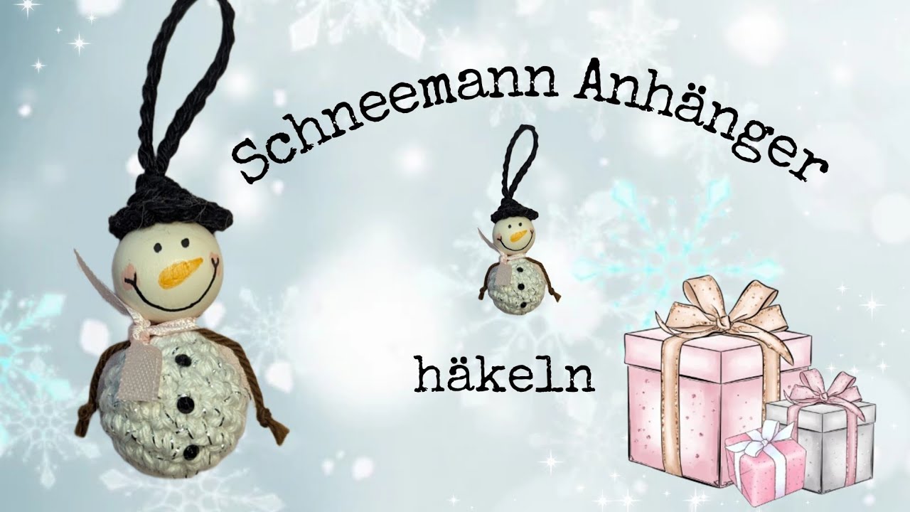 Schneemann Anhänger häkeln ❄️🫶💗