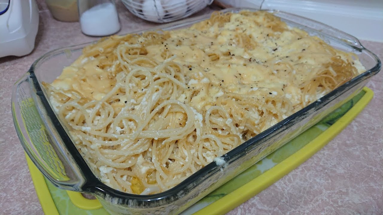 Espagueti a los 3 Quesos Horneado #cocinandoconsarita