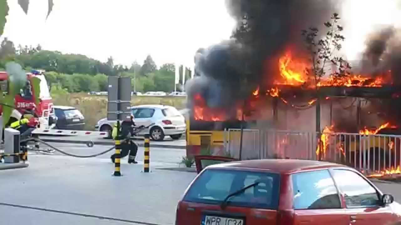 Pozar autobusu miejskiego Warszawa 30.09.2015
