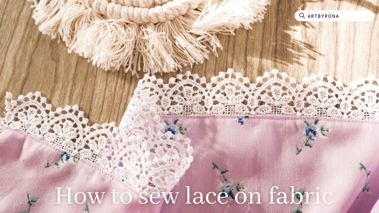 HOW TO SEW LACE ON FABRIC - Super easy for beginners ✨