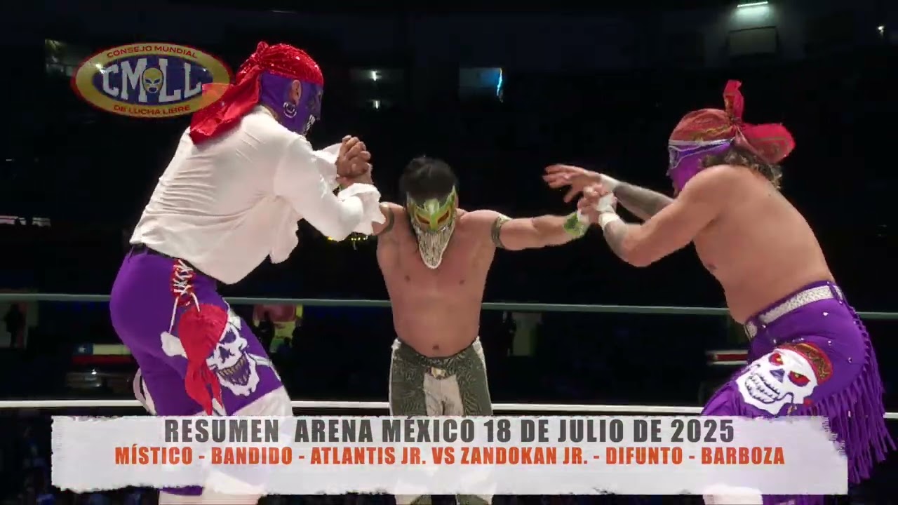 CMLL - M&Iacute;STICO - BANDIDO - ATLANTIS JR. VS ZANDOKAN JR. - DIFUNTO - BARBOZA/ARENA M&Eacute;XICO / 18-07-25
