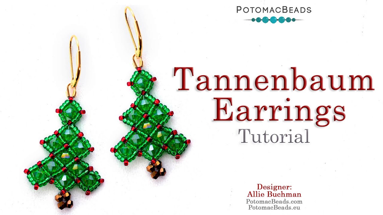 Tannenbaum (Christmas Tree) Earrings - DIY Jewelry Making Tutorial by PotomacBeads