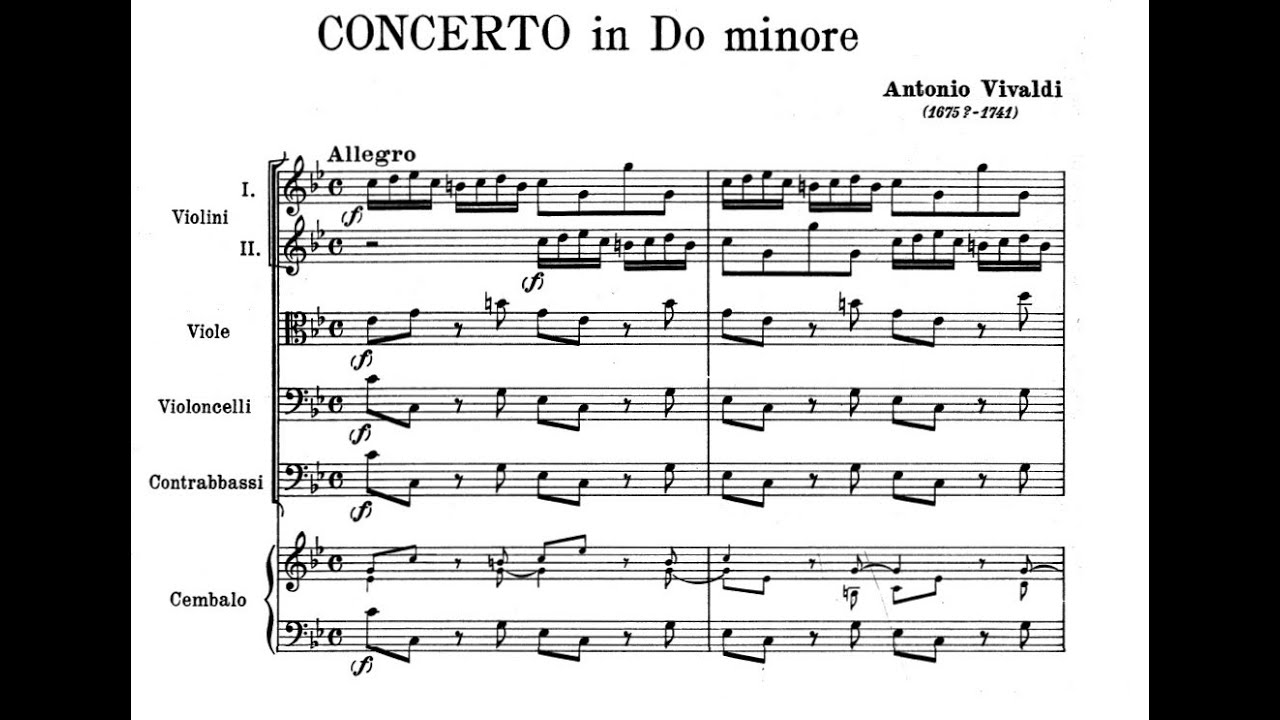 Antonio Vivaldi - Concerto for Strings in C minor  RV 118 (Sheet Music Score)