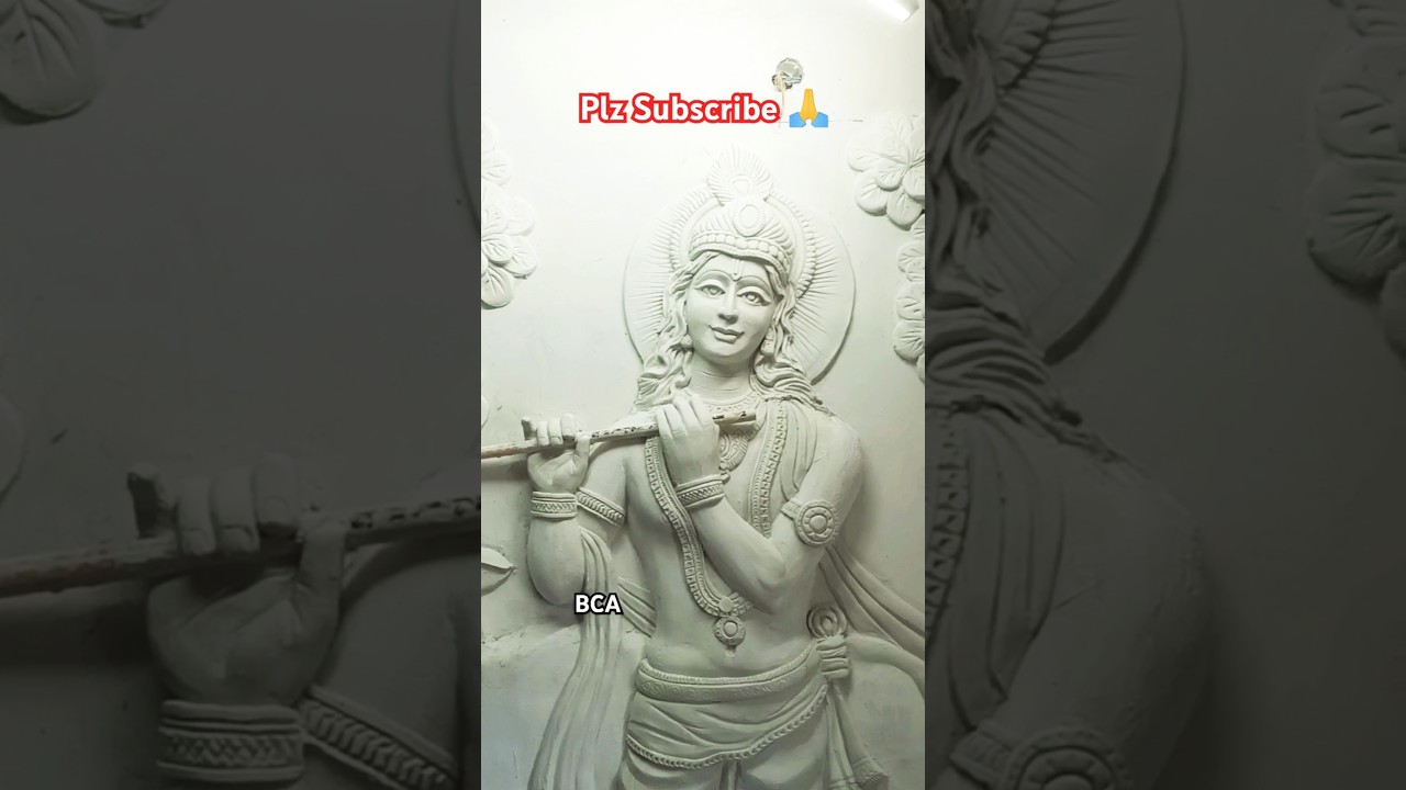 Krishna wall mural art// Radha Krishna wall art// Krishna Painting on wall #krishnasculpture #buddha