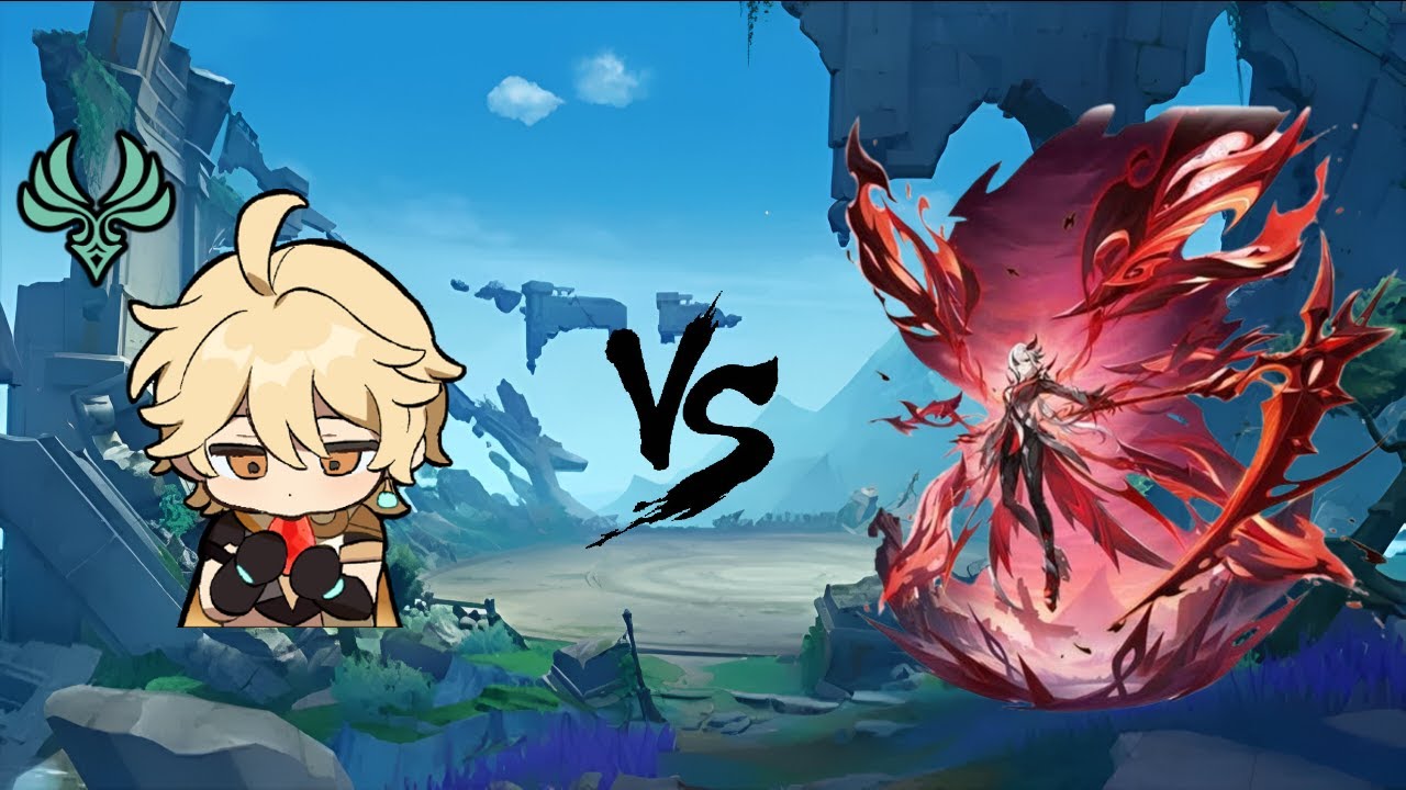 Genshin Impact - Anemo Traveler Solo VS Arlecchino Alias The Knave