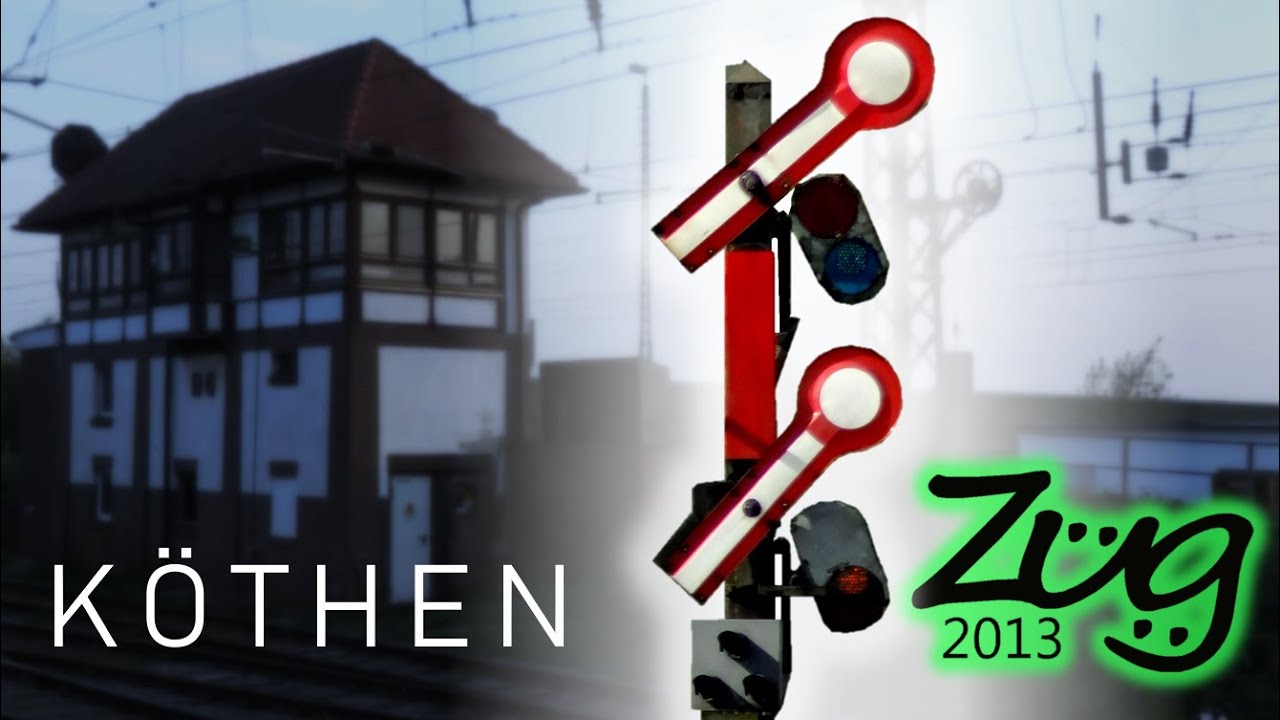 Formsignale und mechanische Stellwerke | Fahrt durch Köthen (alter Bahnhof) | Zug2013