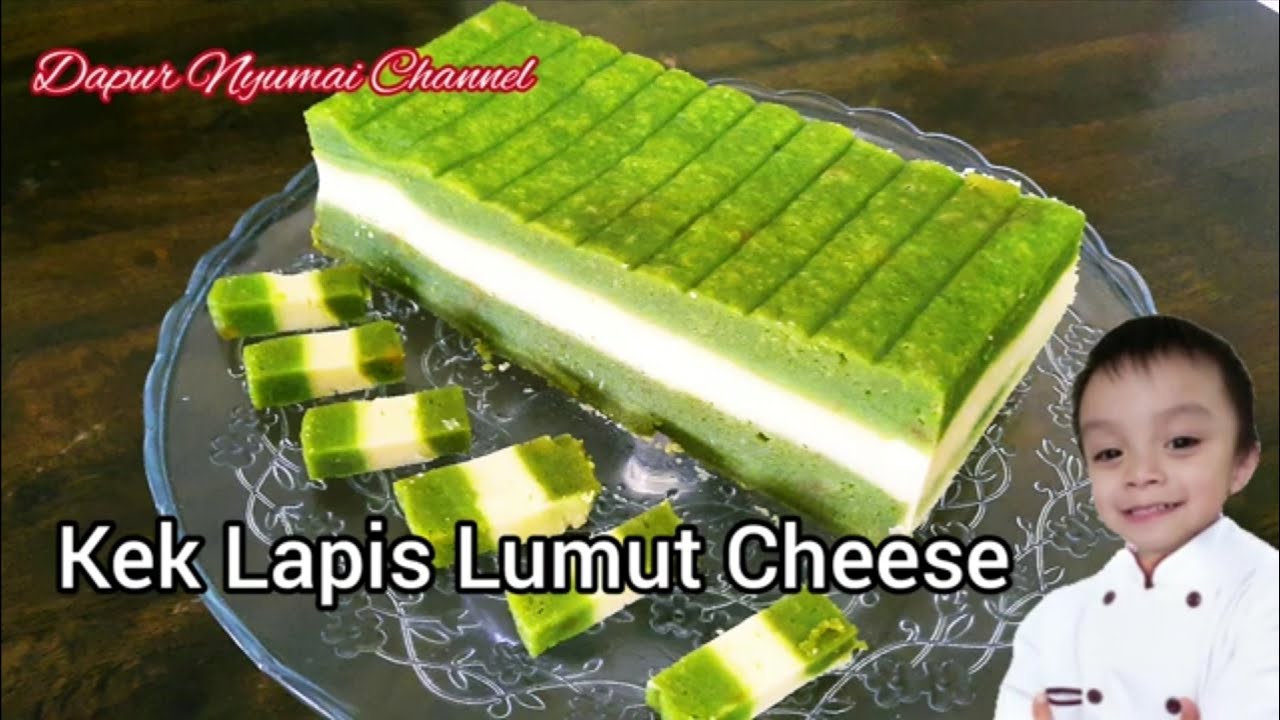 Kek Lapis Lumut Cheese Kukus || Step By Step