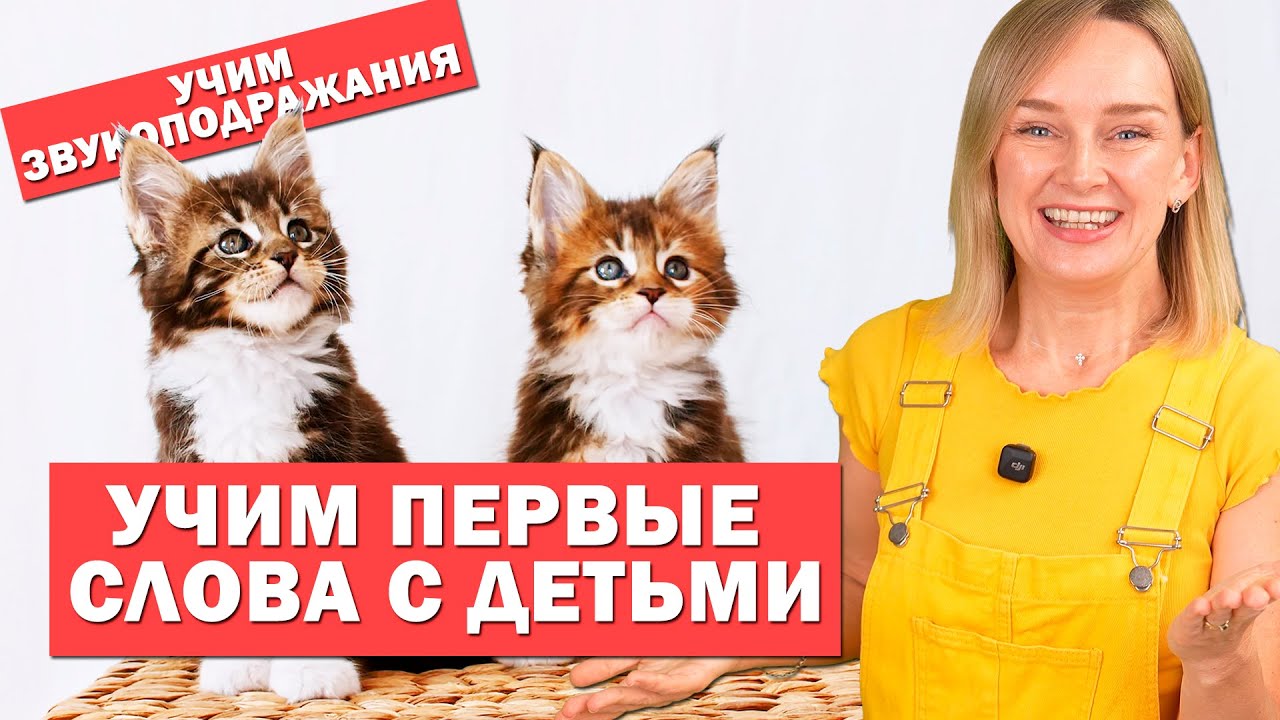 Учим первые слова с детьми, учим звукоподражания.