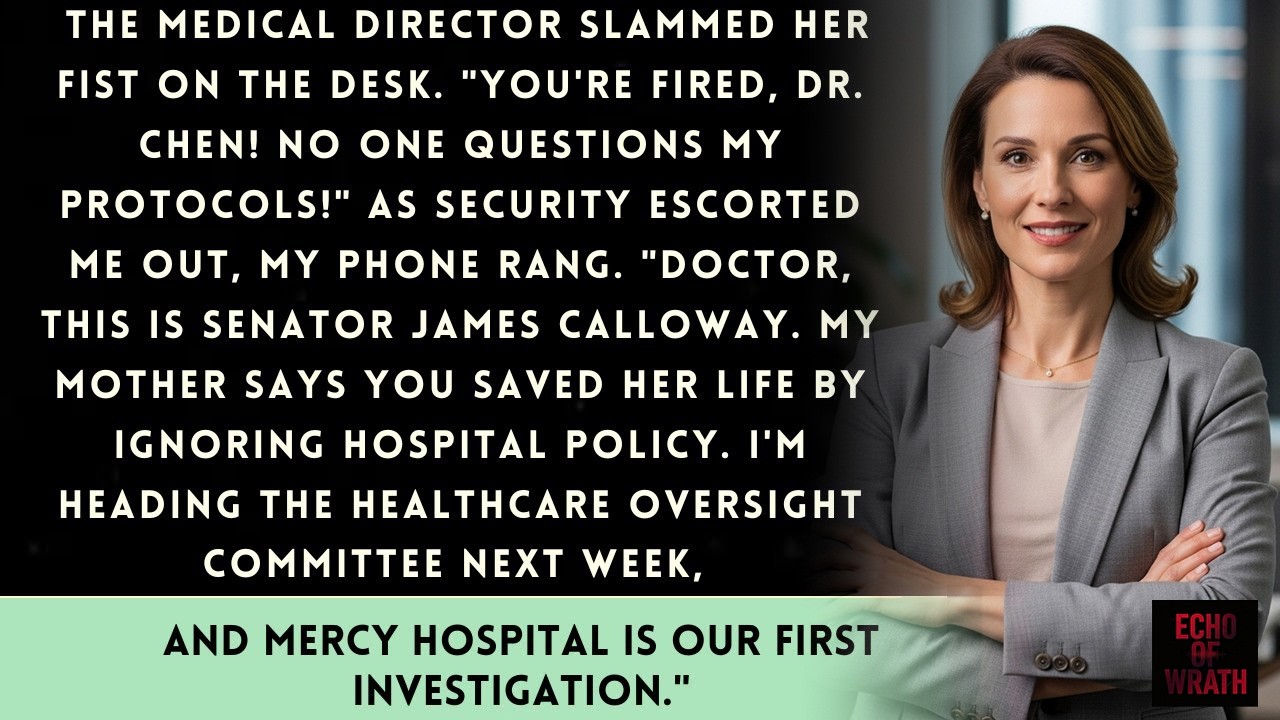 Hospital Director Fired Me For Speaking Up, But She Didn't Know Who My Patient Really Was!