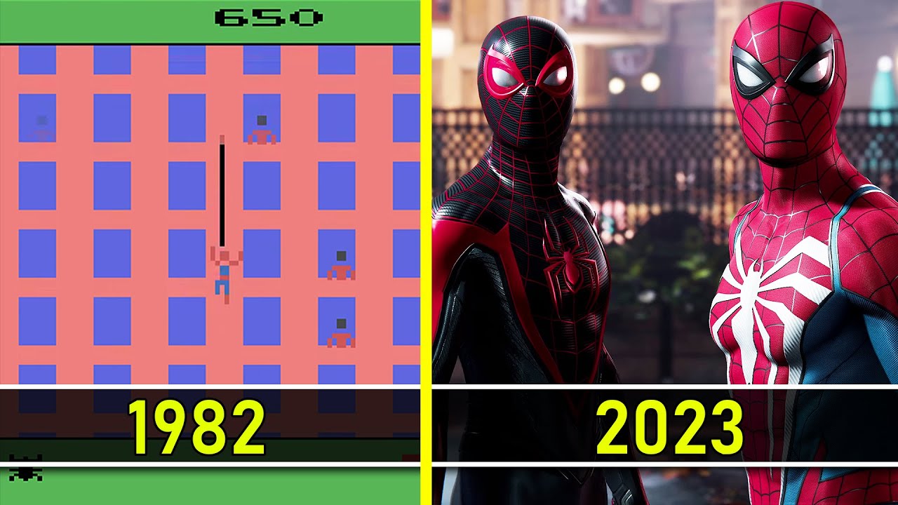 Evolution of Spider-Man Games (1982 - 2023) | Video Game Graphics Evolution