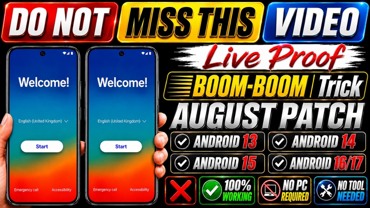 🔥 Don&rsquo;t Miss! Samsung FRP Bypass 2026 &ndash; Android 14/15/16/17 | New Boom Boom Method | No PC