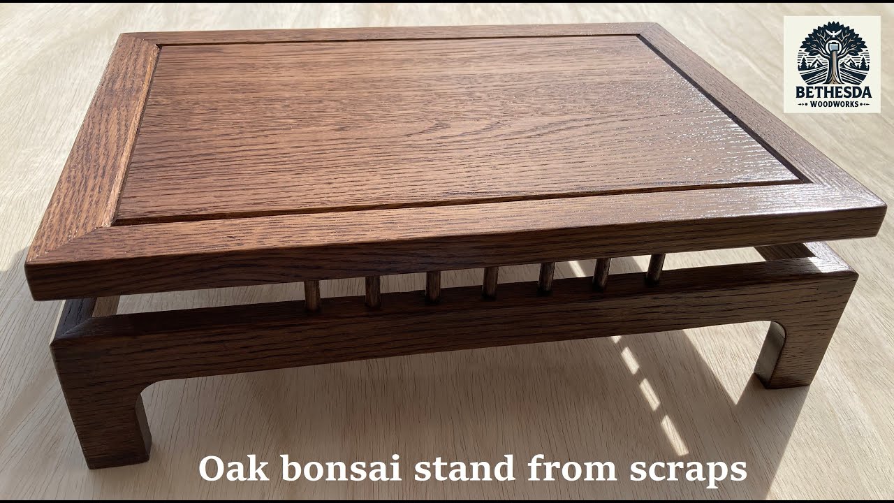 Building an oak bonsai stand from scraps #woodworking #bonsai #reclaimedwood #woodart