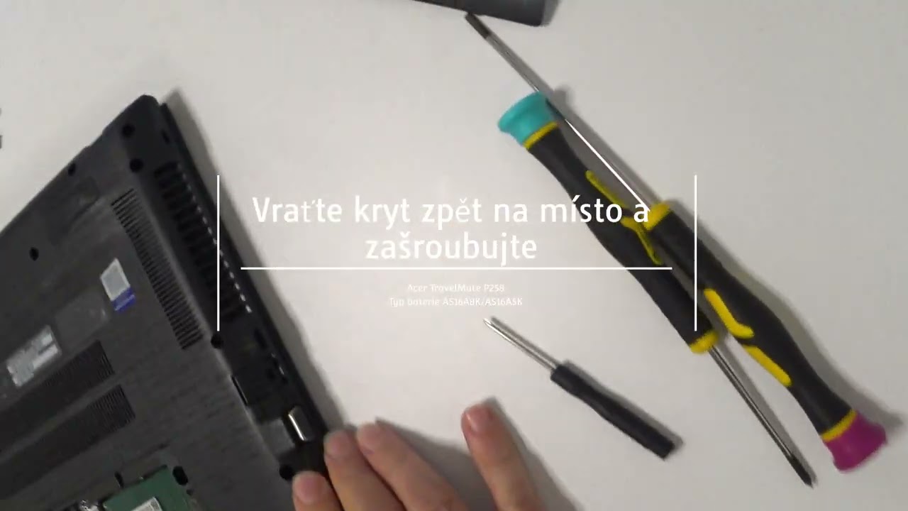 Výměna baterie / Battery replacement - Acer TM P258